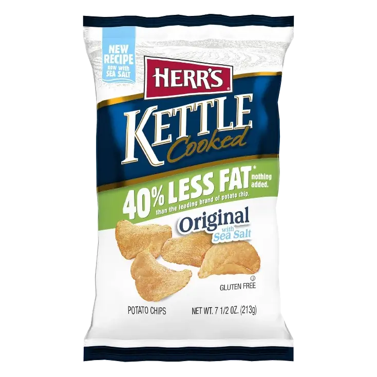 Herr's Reduced Fat Kettle Cooked Potato Chips, 8oz
