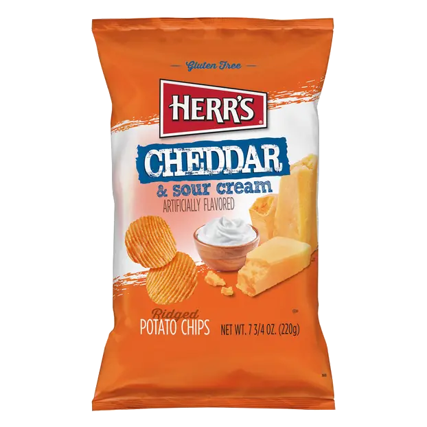 Cheddar & Sour Cream Ridged Potato Chips