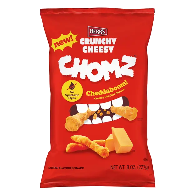 Crunchy Cheesy Chomz Cheddaboom! Flavored Snack