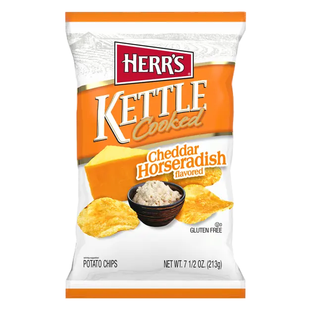 Gluten Free Cheddar Horseradish Flavored Kettle Cooked Potato Chips