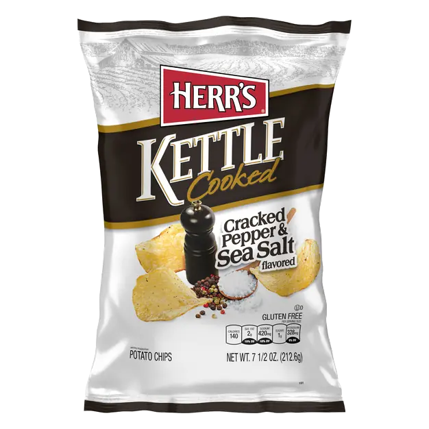 Gluten Free Cracked Pepper & Sea Salt Kettle Cooked Potato Chips
