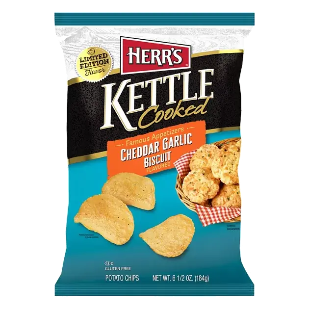 Kettle Cooked Cheddar Garlic Biscuit Flavored Potato Chips