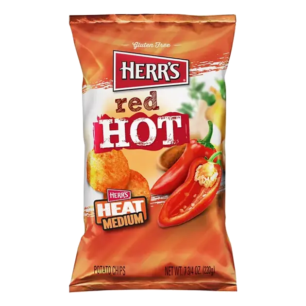 Potato Chips, Red Hot, Heat Medium