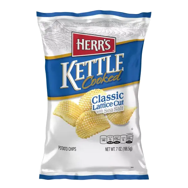 Potato Chips with Sea Salt, Kettle Cooked, Classic Lattice Cut
