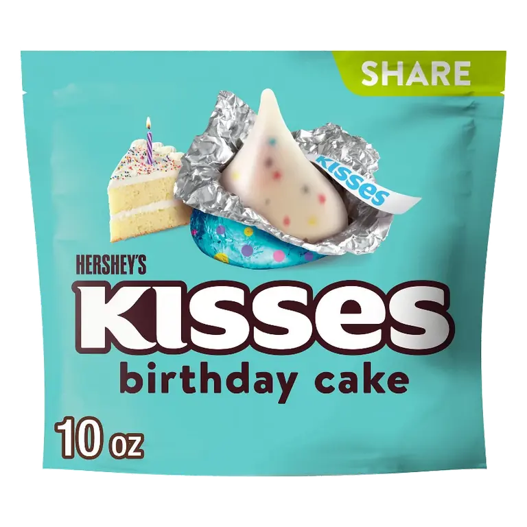 HERSHEY'S Birthday Cake Kisses Share Size, 10oz