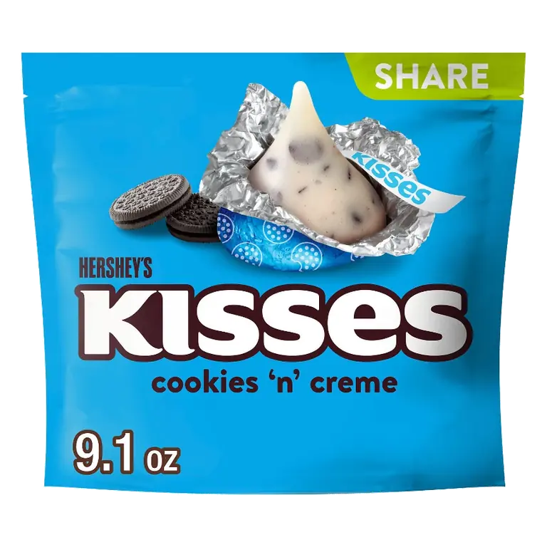 HERSHEY'S Kisses Cookies 'N' Creme Chocolate Candy, 9.1oz