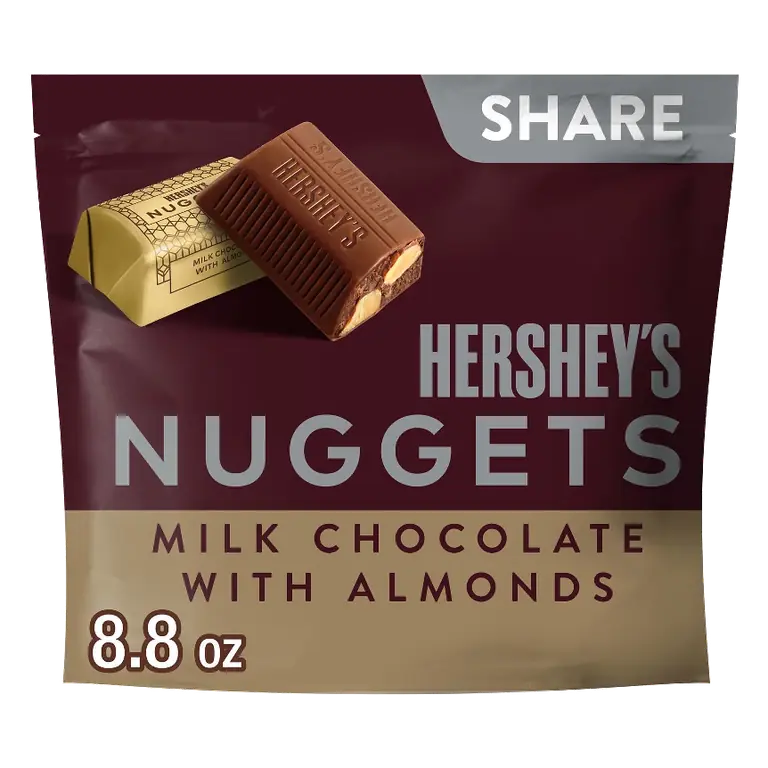 HERSHEY'S Nuggets Milk Chocolate with Almonds Candy, 8.8oz