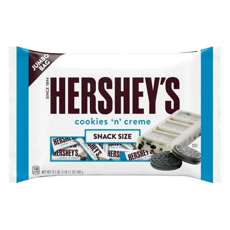 Hershey's Snack Size Cookies 'N' Creme Bars, 34.2oz/2ct