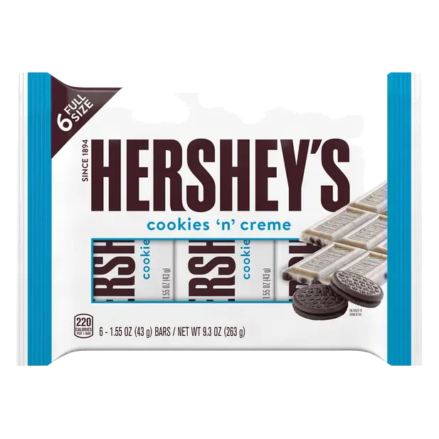 Cookies 'n' Cream Candy Bars Full Size - 6 ct