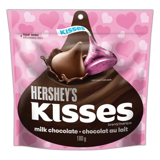 Kisses Milk Chocolate Extra Creamy Red Pink & Silver 180 g
