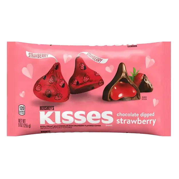 Extra Creamy Milk Chocolate Dipped Candy with Strawberry Flavored Center