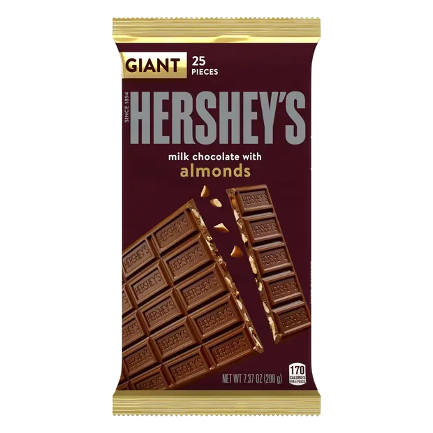Milk Chocolate Candy Bar with Almonds Giant Size