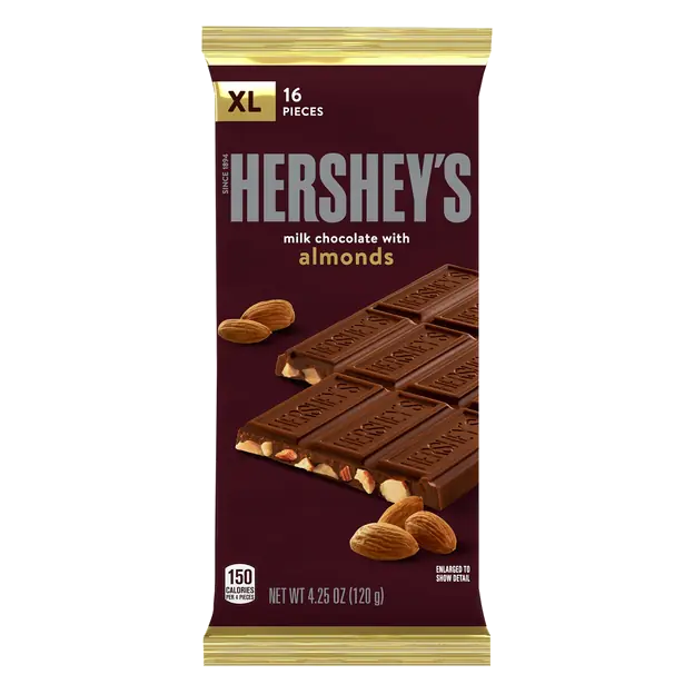 Milk Chocolate Candy Bar with Almonds XL