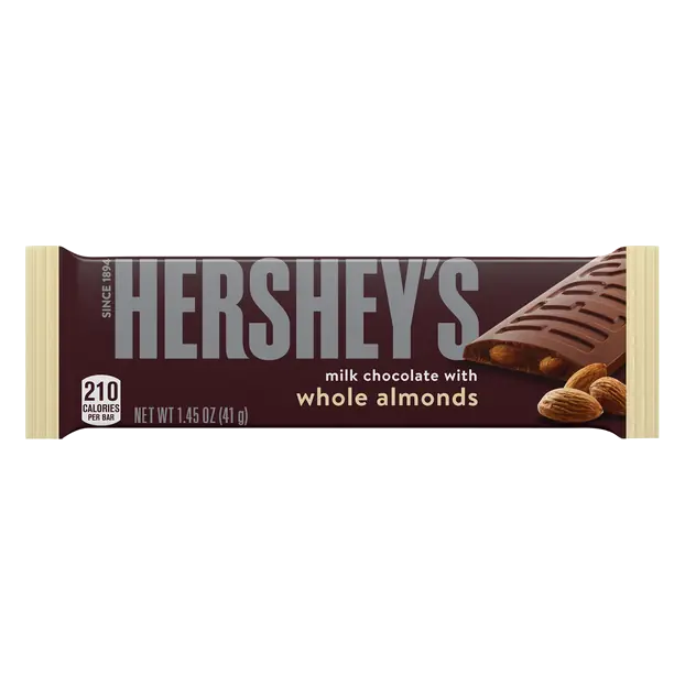 Milk Chocolate Candy Bar with Whole Almonds