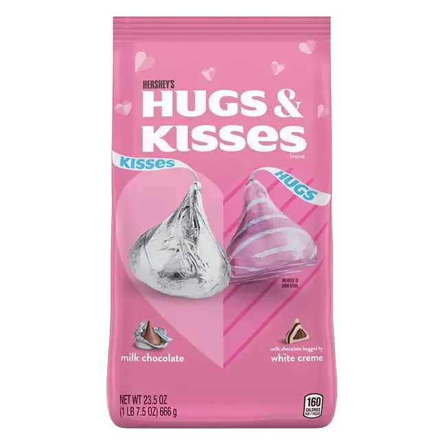 Milk Chocolate, White Creme, Hugs & Kisses