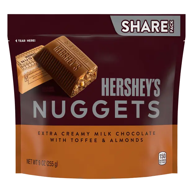 Nuggets Milk Chocolate Candy with Toffee & Almonds Share Pack