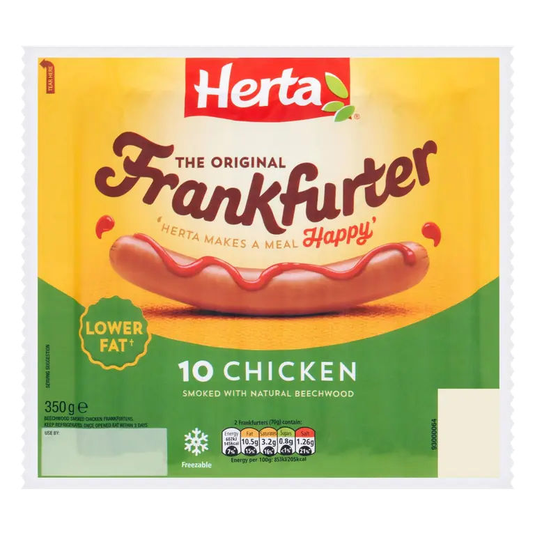 Chicken Frankfurter Hot Dogs x10 350g