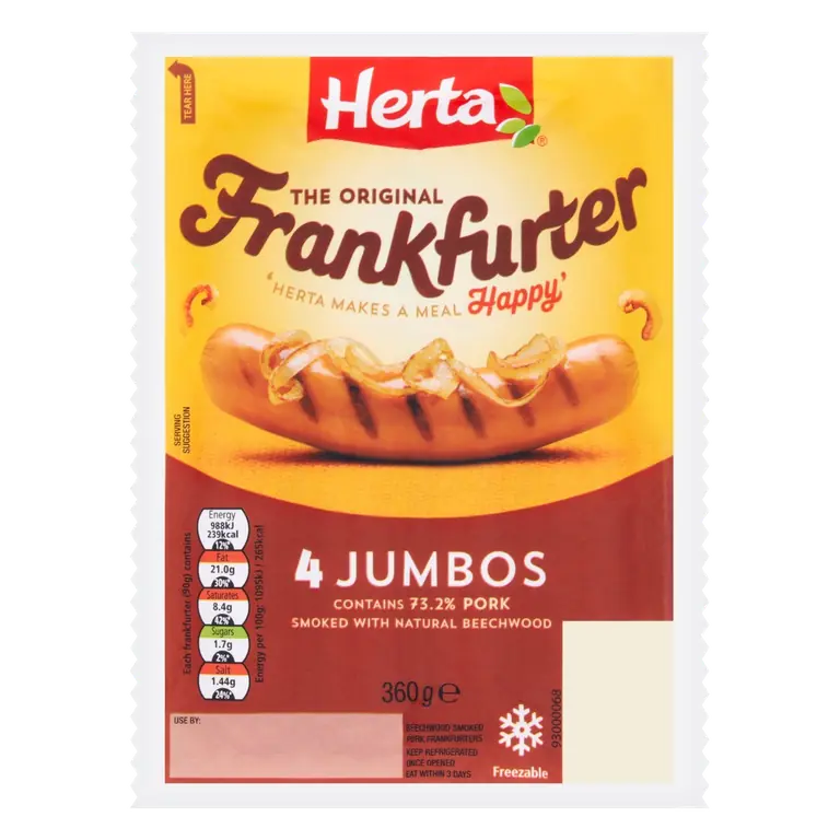 Jumbo Frankfurters 4 x 90g