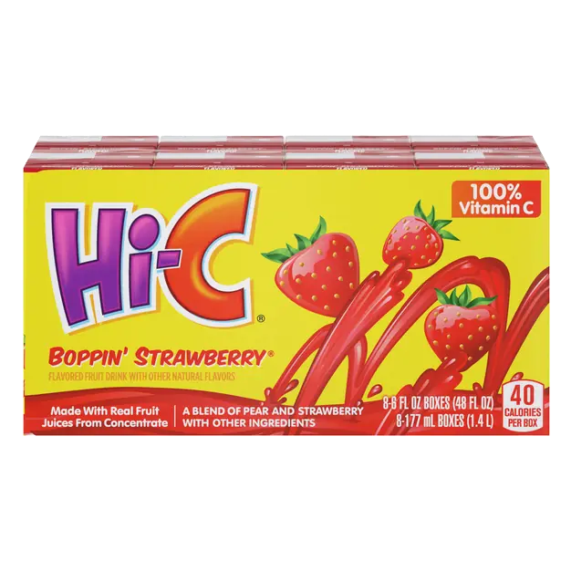 Boppin' Strawberry Fruit Drink Boxes - 8 pk