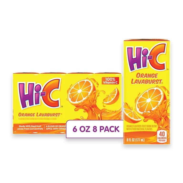 Orange Lavaburst Juice Drink Cartons