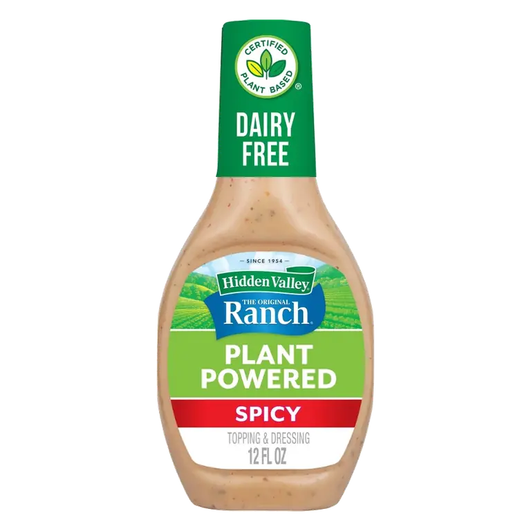 Hidden Valley Plant Vegan Powered Dairy Free Spicy Ranch Salad Dressing, 12 fl oz: Certified Gluten-Free