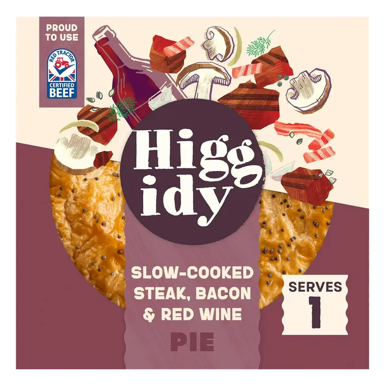 Slow Cooked Steak, Red Wine & Bacon Pie 200g