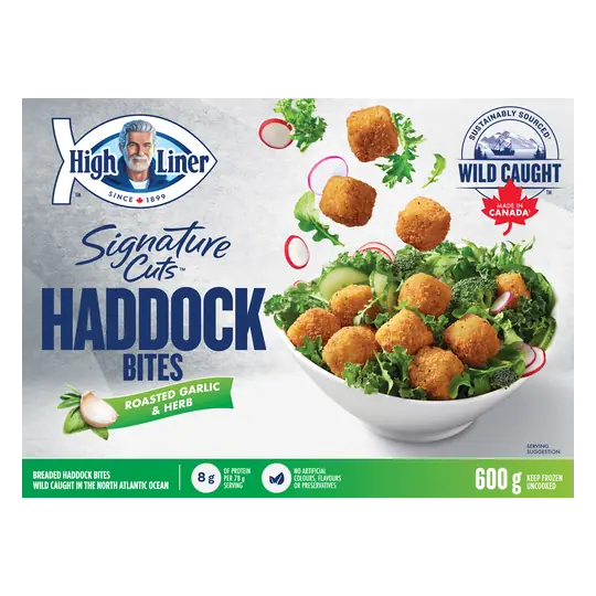 Frozen Breaded Haddock Bites Roasted Garlic & Herbs 600 g