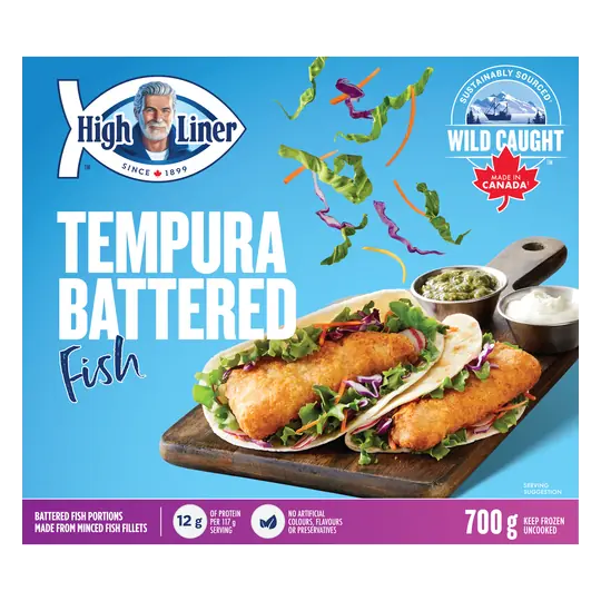 Frozen Minced Fish Fillets Tempura Battered 700 g