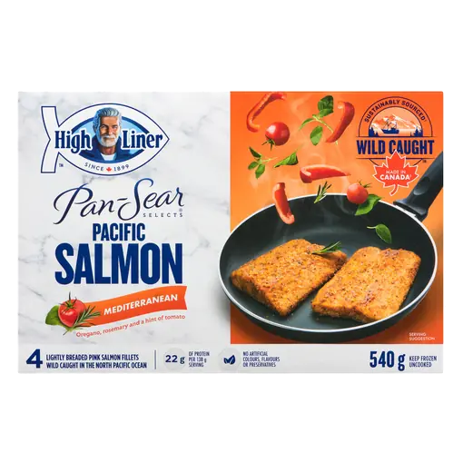 Frozen Pan-Sear Pacific Salmon Fillets Mediterranean 540 g