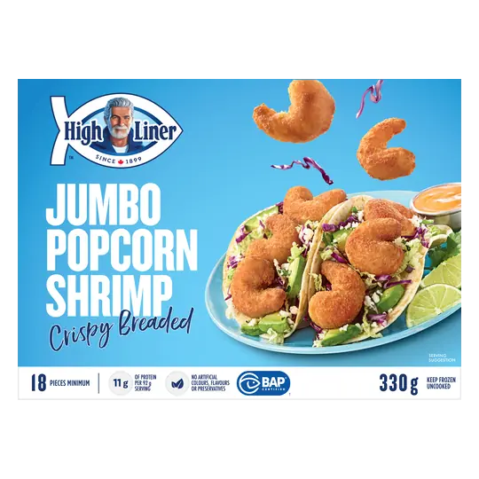 Frozen Popcorn Shrimp Jumbo Crispy Breaded 330 g