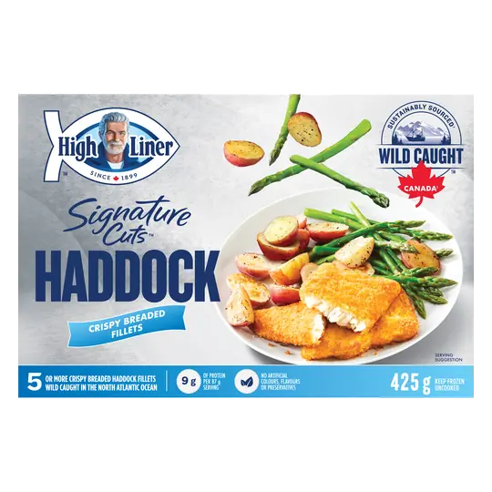 Frozen Signature Cuts Haddock Fillets Uncooked Crispy Breaded 425 g