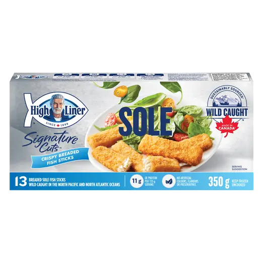 Frozen Sole Fish Sticks Crispy Breaded 350 g