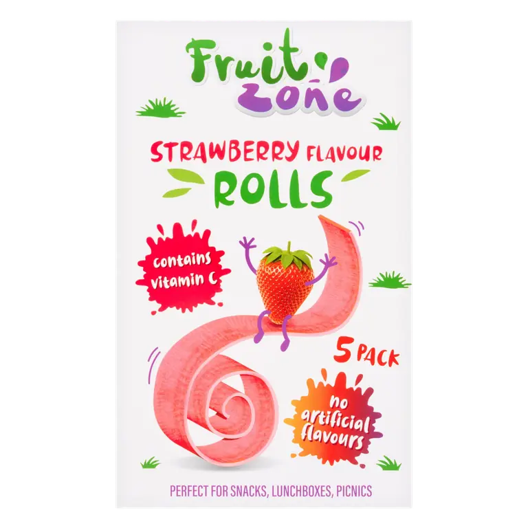 Fruit Zone Strawberry Flavour Rolls 75g (5 x 15g)