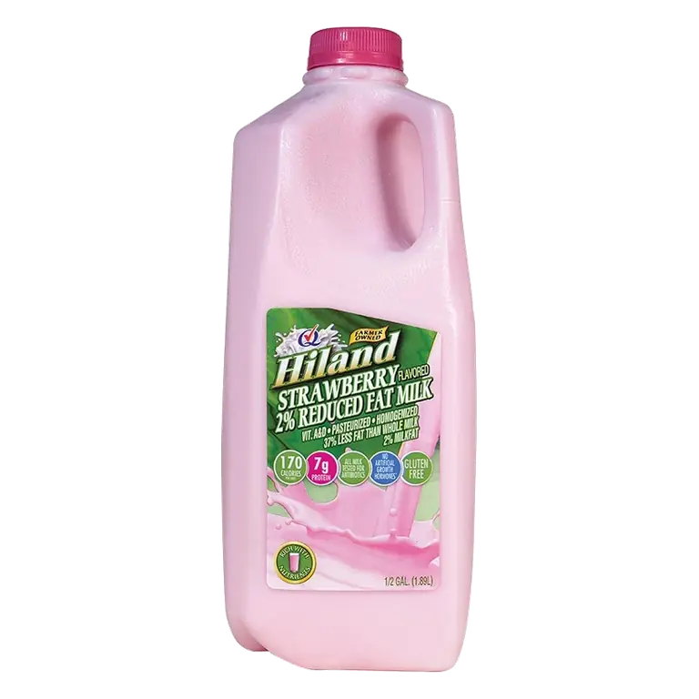 Hiland 2% Strawberry Milk, 64 fl oz