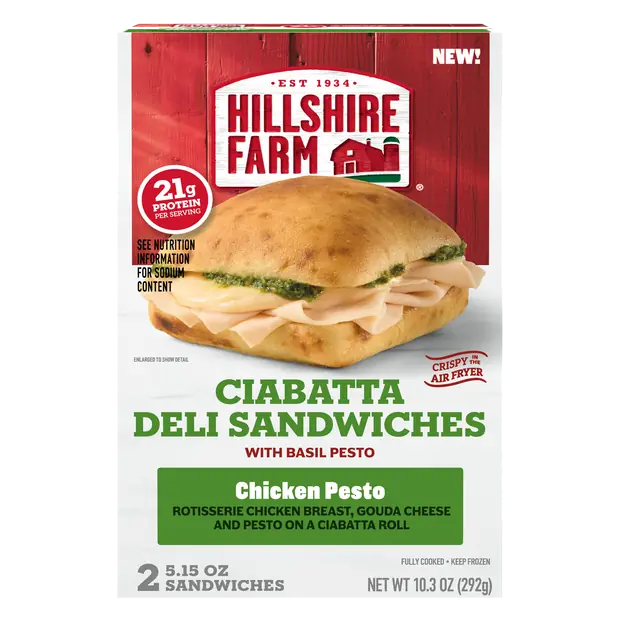 Chicken Pesto Ciabatta Deli Sandwiches - 2 ct Frozen