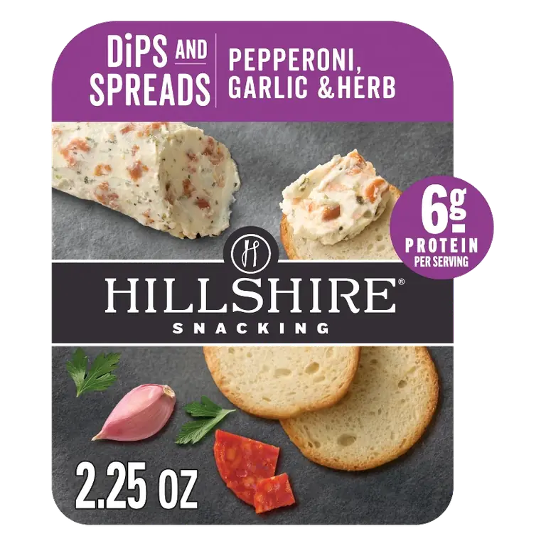 Hillshire Snacking Dips and Spreads Pepperoni, Garlic & Herb, 2.25oz