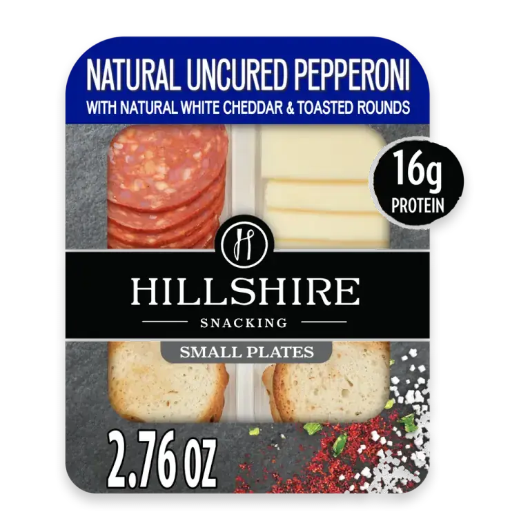 Hillshire Snacking Small Plate All Natural* Uncured Pepperoni with Natural White Cheddar Cheese