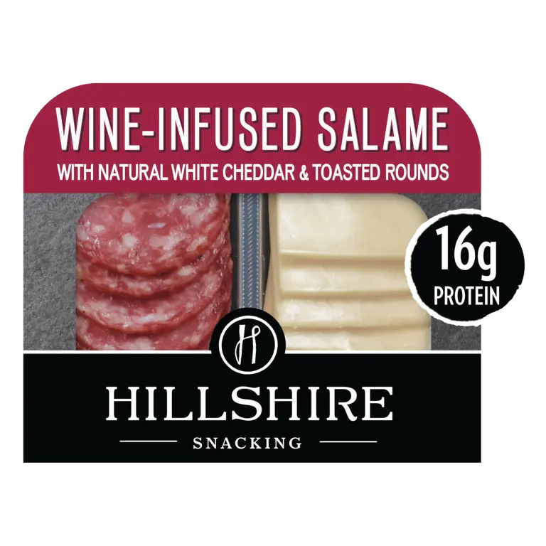 Wine-Infused Salame with Natural White Cheddar Cheese & Toasted Rounds Small Plates Snacking