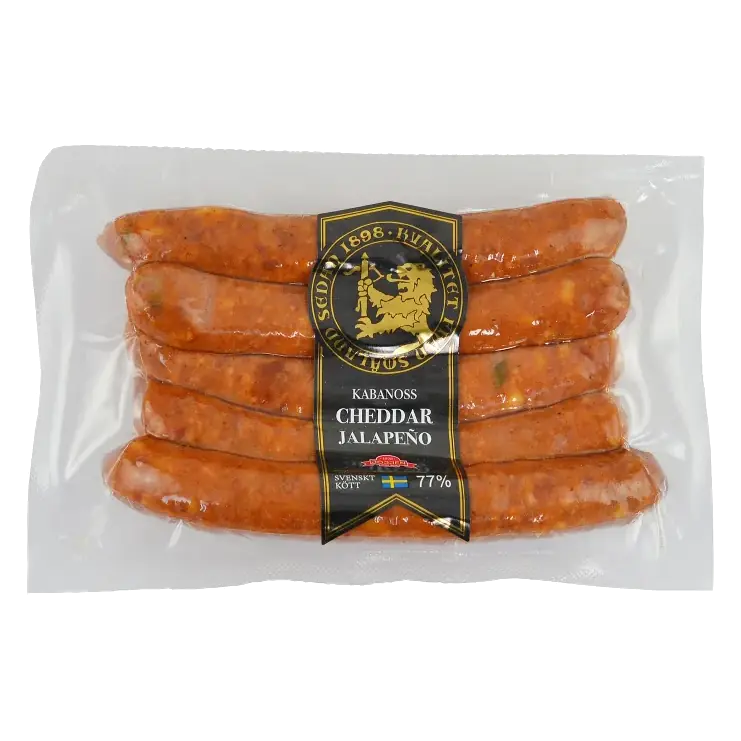Kryddkorv Kabanoss Jalapeno Cheddar 77% kötthalt 230g