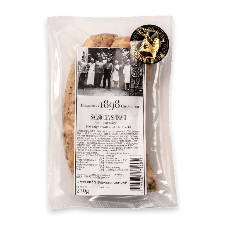 Kryddkorv Salsiccia Spinaci Vino parmigiano 270g