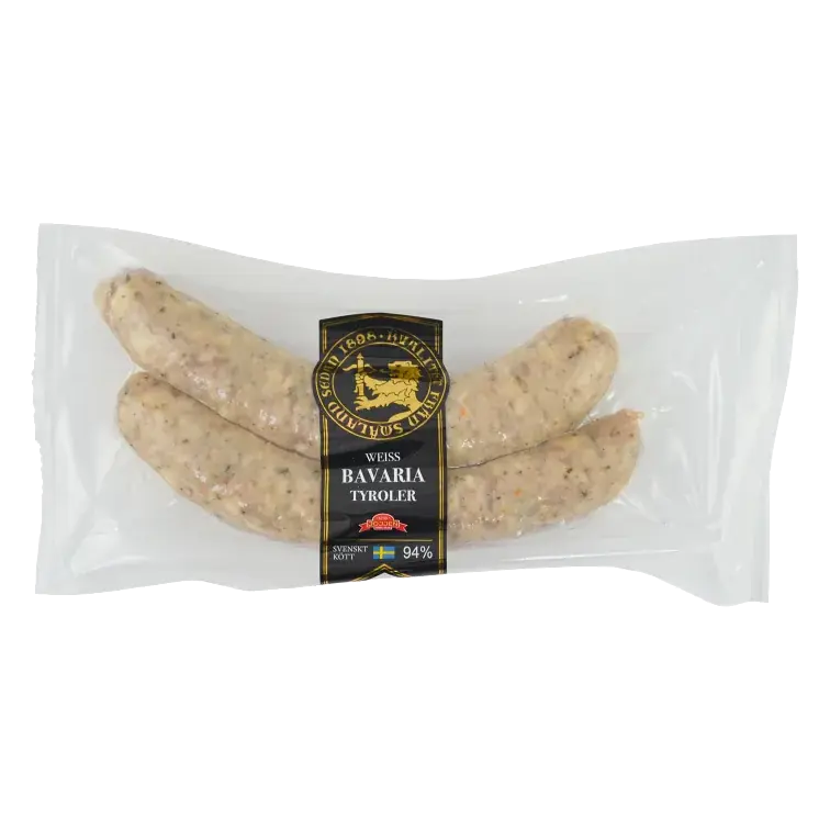Kryddkorv Vit Rostbratwurst Bavaria Tyroler 94% Kötthalt 230g