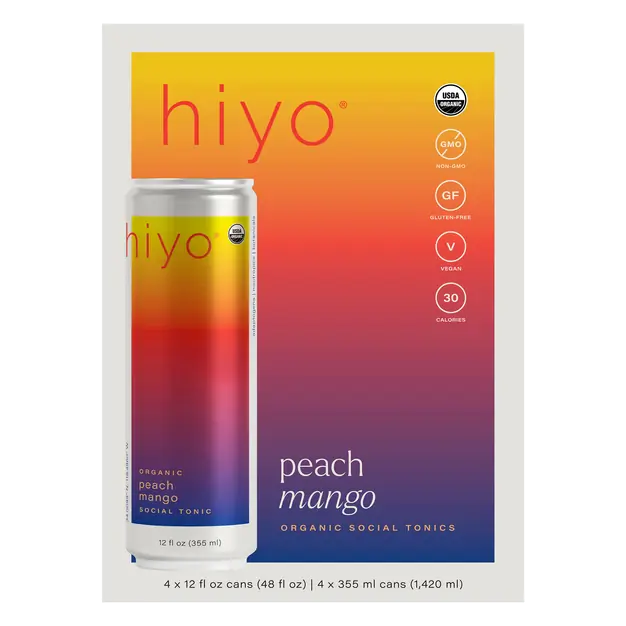 Organic Peach Mango Social Tonic - 4 pk
