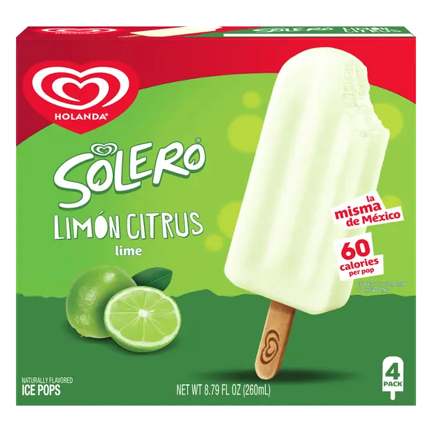 Solero Lime Citrus Ice Pops - 4 ct