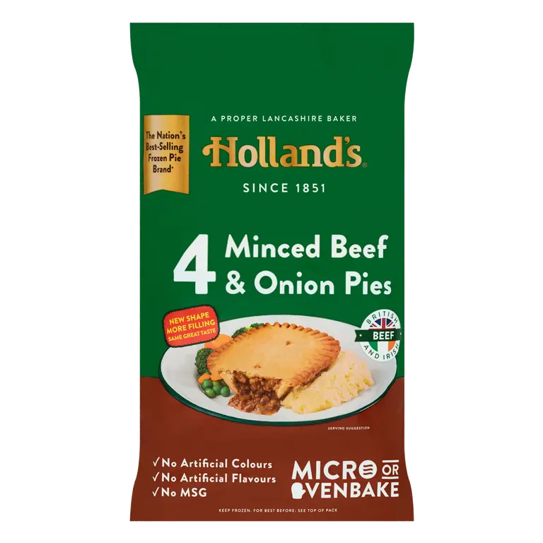 Holland's 4 Minced Beef & Onion Pies