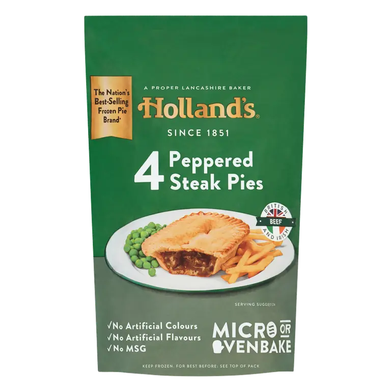 Holland's 4 Peppered Steak Pies