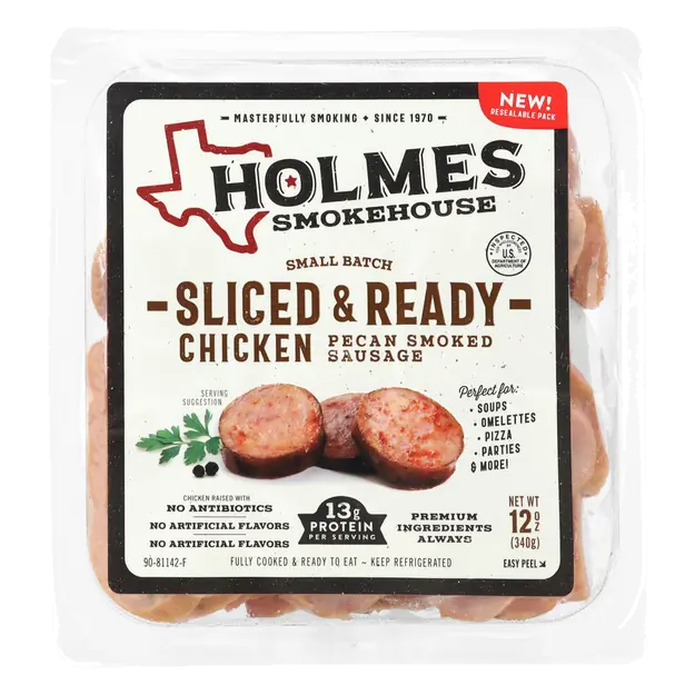 Holmes Smokehouse Sliced & Ready Chicken Smoked Sausage, 12oz