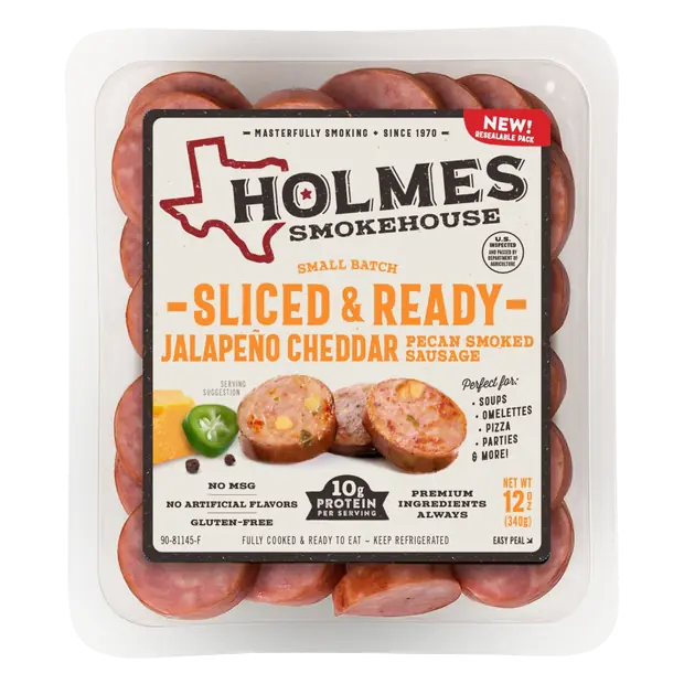 Sliced & Ready Jalapeno Cheddar Pecan Smoked Sausage