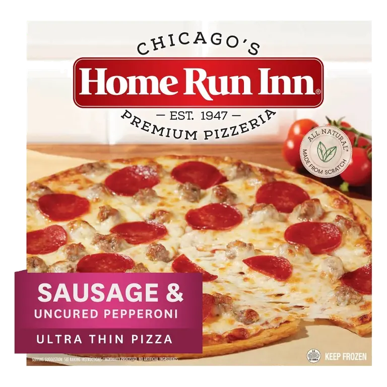 Home Run Inn Ultra Thin Sausage and Uncured Pepperoni Pizza, 19.5oz