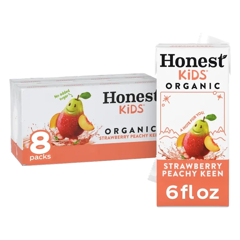 Honest Kids Organic Strawberry Peach Keen Juice Drink, 8pk/6 fl oz Boxes