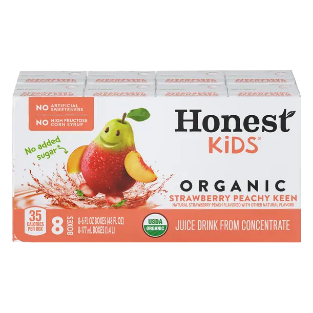 Organic Strawberry Peachy Keen Juice Drink Boxes - 8 pk